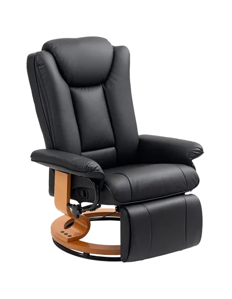 HOMCOM Faux Leather Recliner Chair - Black