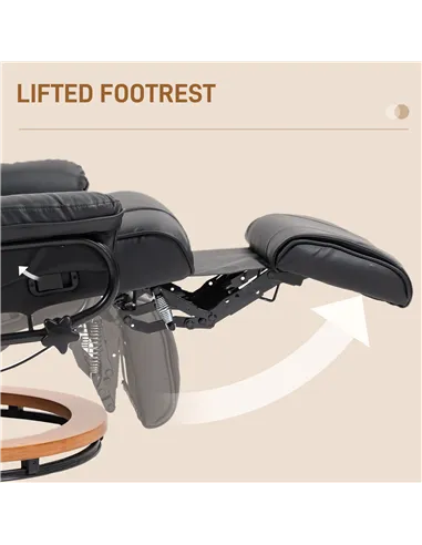 HOMCOM Faux Leather Recliner Chair - Black