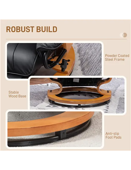 HOMCOM Faux Leather Recliner Chair - Black