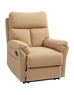 HOMCOM 140° Manual Reclining Armchair, with Footrest - Light Brown