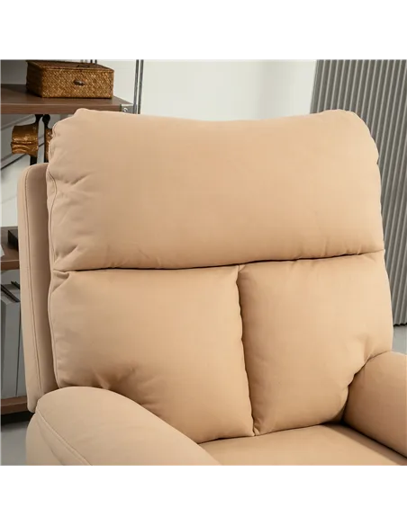 HOMCOM 140° Manual Reclining Armchair, with Footrest - Light Brown