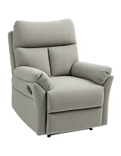 HOMCOM 140° Manual Reclining Armchair, with Footrest - Grey