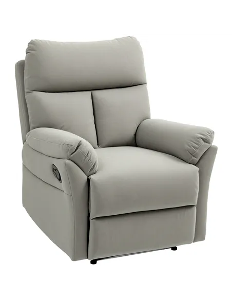 HOMCOM 140° Manual Reclining Armchair, with Footrest - Grey
