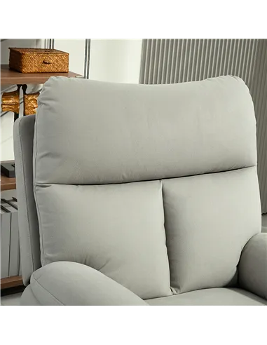 HOMCOM 140° Manual Reclining Armchair, with Footrest - Grey