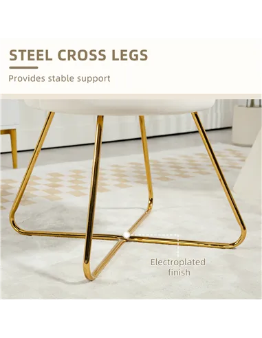 HOMCOM Velvet-Feel Lotus Petal Accent Chair - Cream