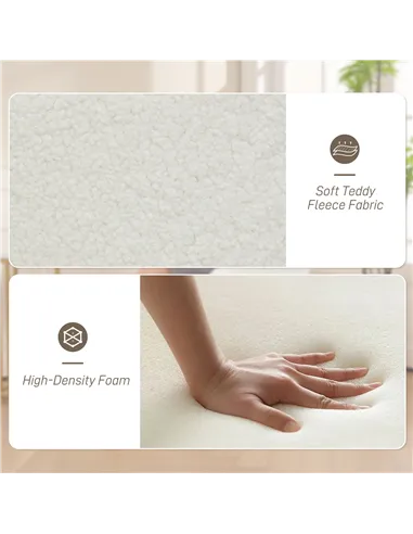 HOMCOM 360 Degree Swivel Accent Chair, Teddy Fleece Fabric Armchair, Upholstered Tufted Vanity Chair with Steel Legs for Living 