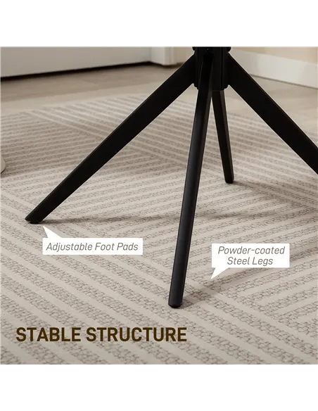 HOMCOM 360 Degree Swivel Accent Chair, Teddy Fleece Fabric Armchair, Upholstered Tufted Vanity Chair with Steel Legs for Living 