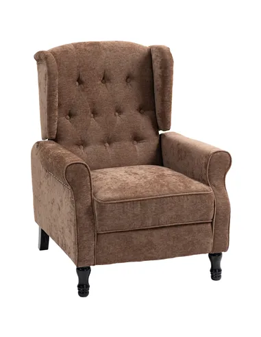 HOMCOM 150° Reclining Vintage Armchair, with footrest - Brown