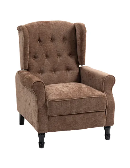 HOMCOM 150° Reclining Vintage Armchair, with footrest - Brown