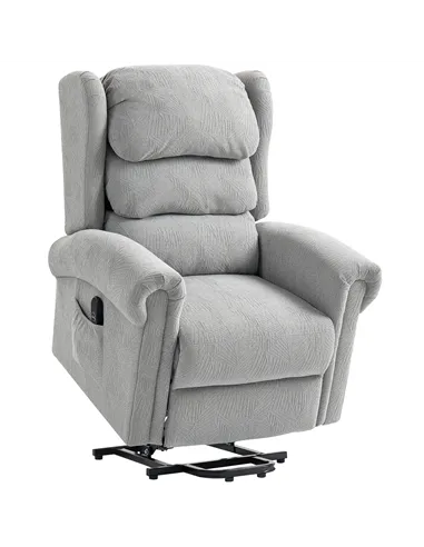 HOMCOM Velvet-Feel Electric Riser Recliner Chair - Grey