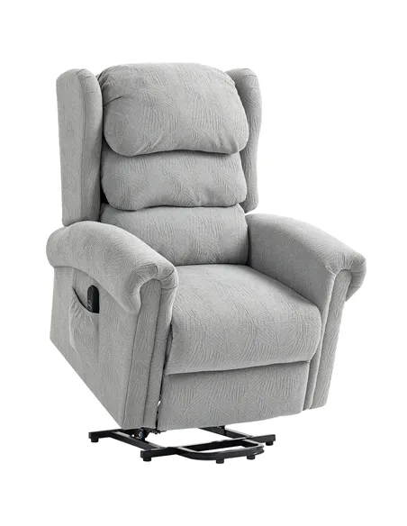 HOMCOM Velvet-Feel Electric Riser Recliner Chair - Grey