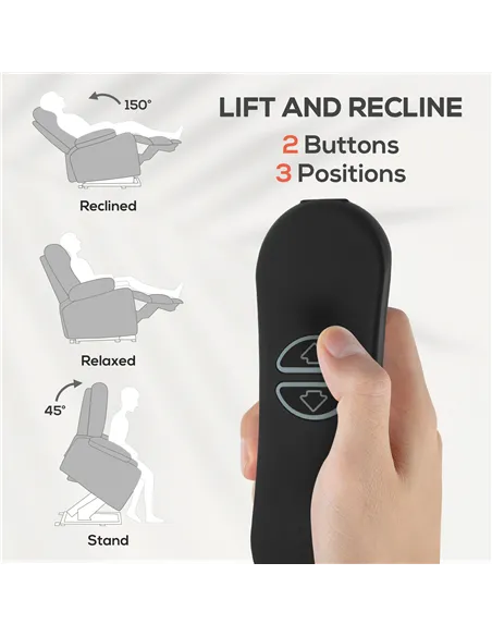 HOMCOM Velvet-Feel Electric Riser Recliner Chair - Grey