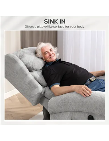 HOMCOM Velvet-Feel Electric Riser Recliner Chair - Grey