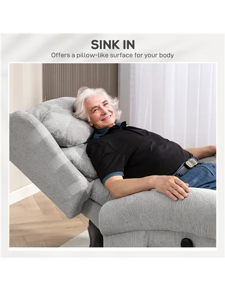 HOMCOM Velvet-Feel Electric Riser Recliner Chair - Grey