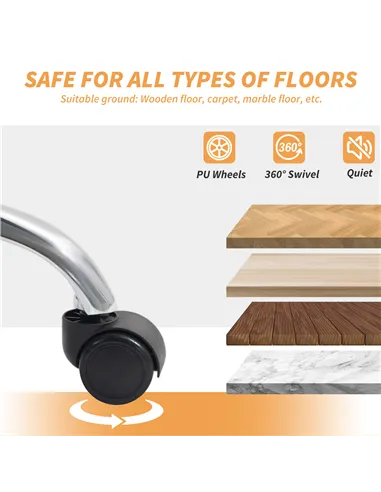 HOMCOM Faux Leather Office Chair, with Inflatable Lumbar - Grey