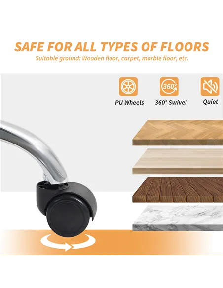 HOMCOM Faux Leather Office Chair, with Inflatable Lumbar - Grey