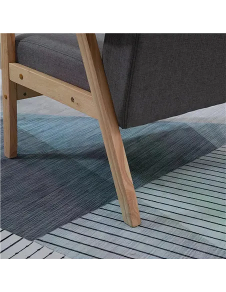 HOMCOM Minimalistic Wooden Frame Accent Chair, with Padded Seat