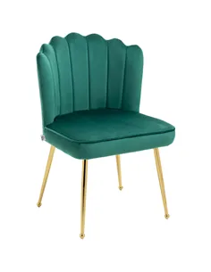 HOMCOM Velvet-Feel Shell Accent Chair - Green
