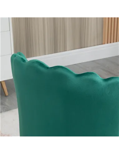 HOMCOM Velvet-Feel Shell Accent Chair - Green