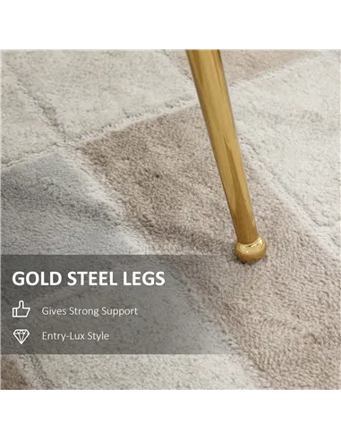 HOMCOM Velvet-Feel Shell Accent Chair - Grey