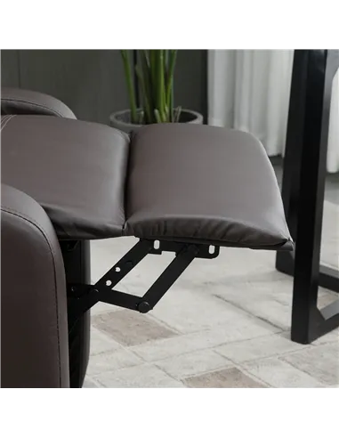 HOMCOM Recliner Armchair, Massage Faux Leather Push Back Reclining Chair with Adjustable Leg Rest, Side Pocket, for Home Living 