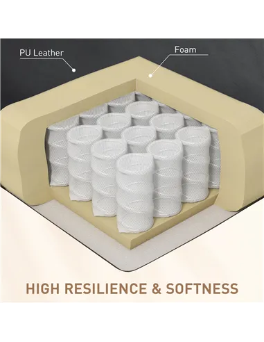 HOMCOM Recliner Armchair, Massage Faux Leather Push Back Reclining Chair with Adjustable Leg Rest, Side Pocket, for Home Living 