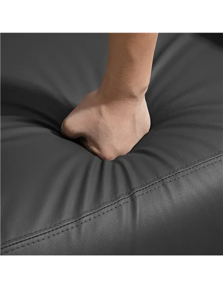 HOMCOM Recliner Armchair, Massage Faux Leather Push Back Reclining Chair with Adjustable Leg Rest, Side Pocket, for Home Living 