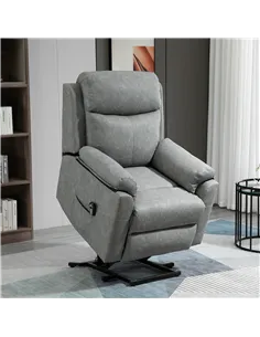 HOMCOM Faux Leather 70° Electric Riser Recliner Chair - Grey 2