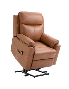 HOMCOM Faux Leather 70° Electric Riser Recliner Chair - Brown