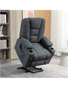 HOMCOM Oversized Riser and Recliner Chairs for the Elderly, Fabric Upholstered Lift Chair for Living Room with Remote Control, S 2