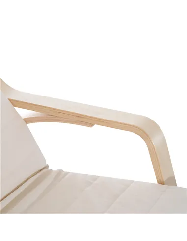 HOMCOM Rocking Lounge Chair Recliner Relaxation Lounging Relaxing Seat with Adjustable Footrest, Side Pocket and Pillow, Cream W