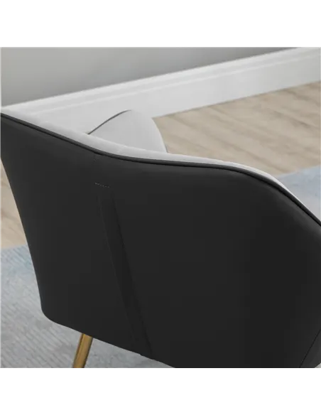 HOMCOM Velvet Armchairs, Upholstered Accent Chairs with Golden Steel Legs, Modern Vanity Chairs for Living Room and Bedroom, Lig