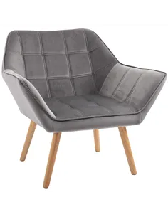 HOMCOM Armchair Accent Chair, Vanity Chair with Wide Arms, Slanted Back, Padding, Metal Frame, Wooden Legs, Home Bedroom Furnitu
