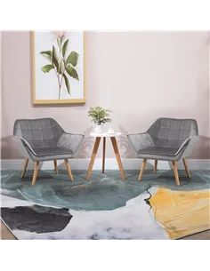 HOMCOM Armchair Accent Chair, Vanity Chair with Wide Arms, Slanted Back, Padding, Metal Frame, Wooden Legs, Home Bedroom Furnitu 2