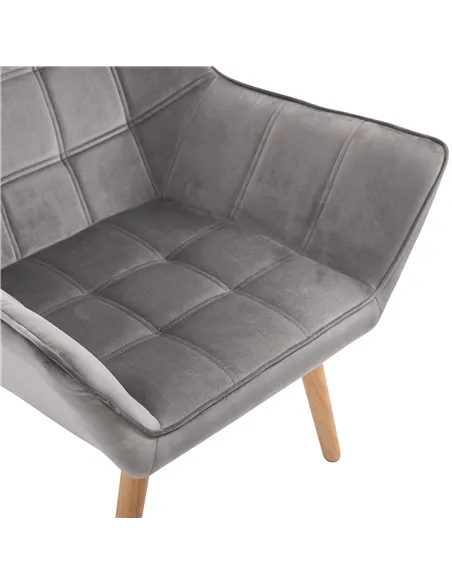 HOMCOM Armchair Accent Chair, Vanity Chair with Wide Arms, Slanted Back, Padding, Metal Frame, Wooden Legs, Home Bedroom Furnitu