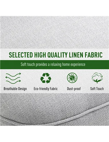 HOMCOM Fabric Single Sofa Dining Chair Tub Chair Upholstered W/ Pillow Solid Wood Leg Home Living Room Furniture Grey