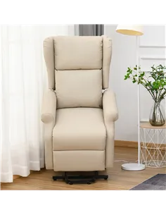 HOMCOM Power Lift Recliner Armchair, Electric Lift Chair for Elderly, Fabric Riser and Reclining Chair with Remote Control, Side 2