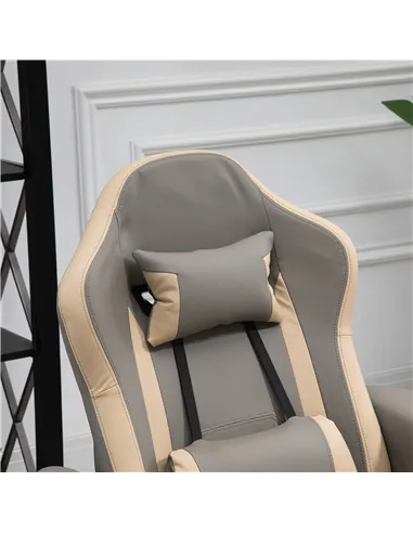 HOMCOM Manual Recliner Armchair PU Leather Lounge Chair w/ Adjustable Leg Rest, 135° Reclining Function, 360° Swivel, Grey