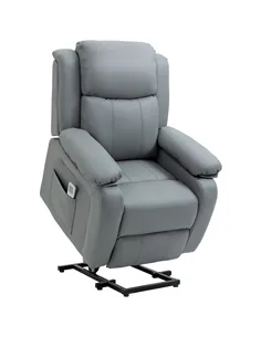 HOMCOM Riser and Recliner Chair with Massage, Heat, Power Lift Recliner Chair for Elderly with Remote Control, Extended Footrest