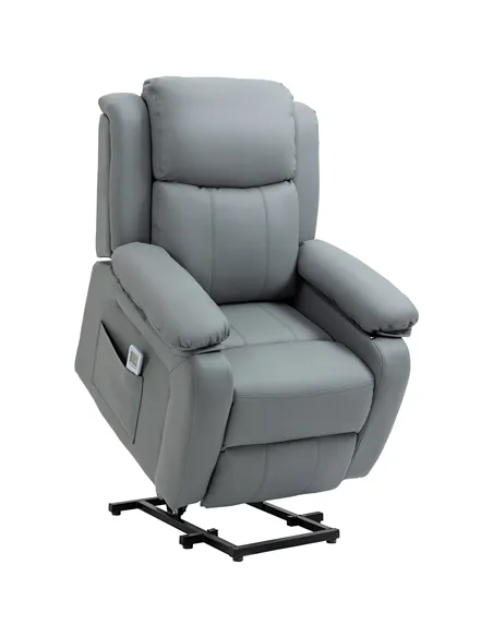 HOMCOM Riser and Recliner Chair with Massage, Heat, Power Lift Recliner Chair for Elderly with Remote Control, Extended Footrest