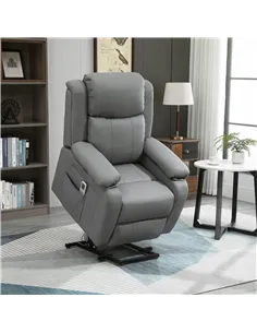 HOMCOM Riser and Recliner Chair with Massage, Heat, Power Lift Recliner Chair for Elderly with Remote Control, Extended Footrest 2