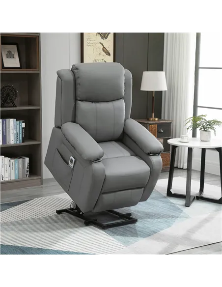 HOMCOM Riser and Recliner Chair with Massage, Heat, Power Lift Recliner Chair for Elderly with Remote Control, Extended Footrest