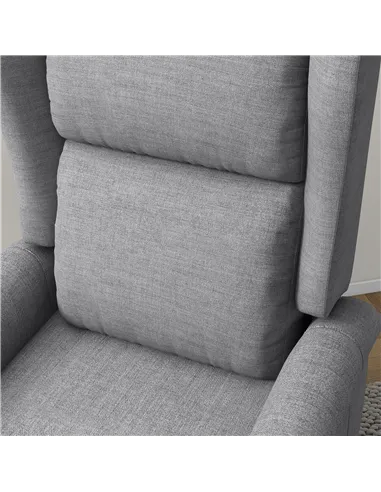 HOMCOM Power Lift Recliner Armchair, Electric Lift Chair for Elderly, Fabric Riser and Reclining Chair with Remote Control, Side