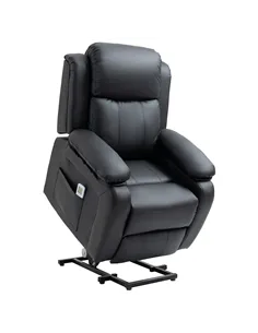 HOMCOM Riser and Recliner Chair with Massage, Power Lift Recliner Chair for Elderly with Remote Control, Extended Footrest, Dual