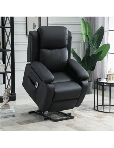 HOMCOM Riser and Recliner Chair with Massage, Power Lift Recliner Chair for Elderly with Remote Control, Extended Footrest, Dual