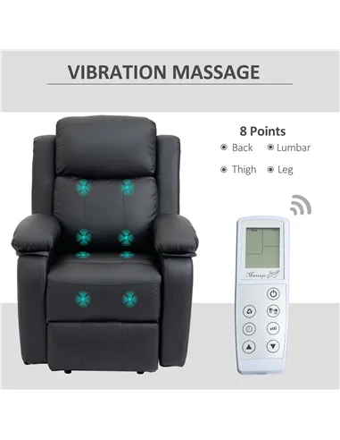 HOMCOM Riser and Recliner Chair with Massage, Power Lift Recliner Chair for Elderly with Remote Control, Extended Footrest, Dual