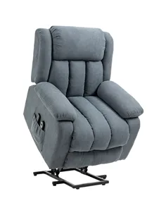 HOMCOM Oversized Riser and Recliner Chairs for the Elderly with 8 Vibration Massage, Large Fabric Upholstered Lift Chair for Liv