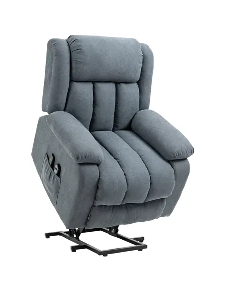 HOMCOM Oversized Riser and Recliner Chairs for the Elderly with 8 Vibration Massage, Large Fabric Upholstered Lift Chair for Liv