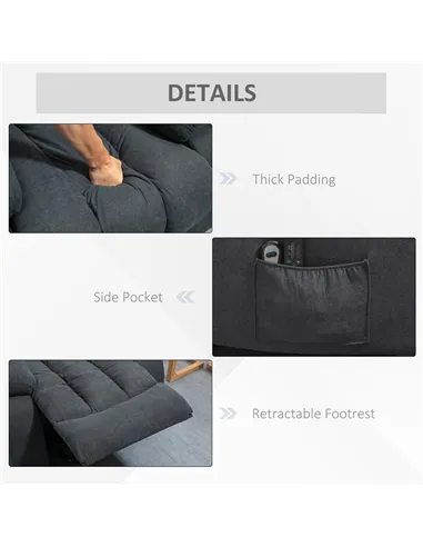 HOMCOM Oversized Riser and Recliner Chairs for the Elderly with 8 Vibration Massage, Large Fabric Upholstered Lift Chair for Liv