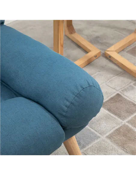 HOMCOM Armchair with Footstool, 180° Recliner with Ottoman, Accent Chair and Footstool with 3-Position Adjustable Backrest and W